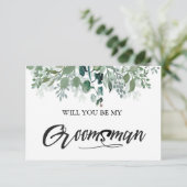 Invitation Feuilles Botaniques Serez-Vous Mon Groomsman (Debout devant)
