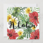Invitation Feuilles botaniques tropicaux et fleurs Floral Alo (Dos)