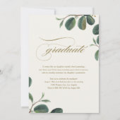 Invitation Feuilles botaniques vintages - Photo noire (Dos)