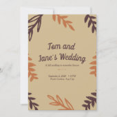 Invitation Feuilles bronzées tombent (Devant)