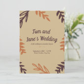 Invitation Feuilles bronzées tombent (Debout devant)