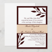 Invitation Feuilles Brown :Invitation (Devant / Derrière)