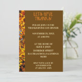 Invitation Feuilles Brown Thanksgiving Dîner d'automne Fête d (Debout devant)