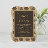 Invitation Feuilles chêne Automne Mariage naturel (Debout devant)