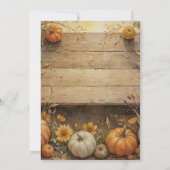 Invitation Feuilles Citrouille d'automne sur Russe Wood Thank (Dos)