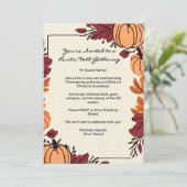 Invitation Feuilles citrouille Frame Thanksgiving (Debout devant)