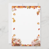 Invitation Feuilles Citrouille roses et piles de Hay Birthday (Dos)