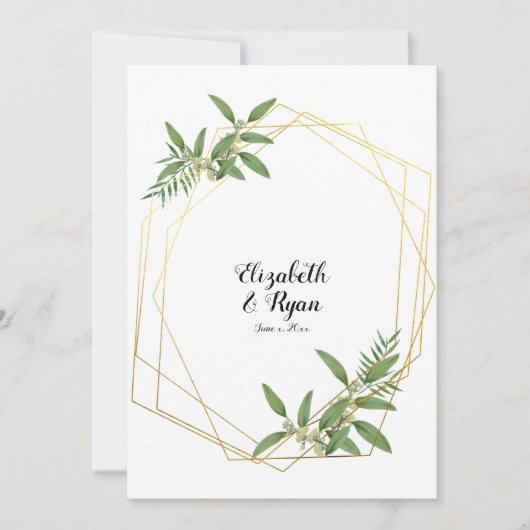 Invitation Feuilles, Conseils de mariage pour mariée et marié (Devant)