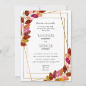 Invitation Feuilles Couples Stock Bar wedding shower (Devant)