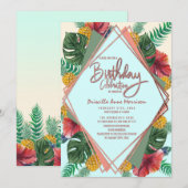 Invitation Feuilles d'ananas tropical d'été (Devant / Derrière)