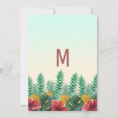 Invitation Feuilles d'ananas tropicaux Floral Sweet 16 (Dos)