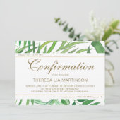 Invitation Feuilles d'aquarelle avec confirmation croisée (Debout devant)