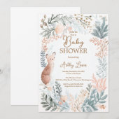 Invitation Feuilles d'aquarelle de forêt hivernale (Devant / Derrière)