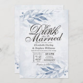 Invitation Feuilles d'aquarelle MANGER Boire & Mariage Mariag (Devant / Derrière)