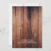 Invitation Feuilles d'aquarelle sur bois rustique monogrammé  (Dos)