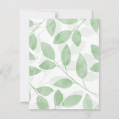 Invitation Feuilles d'aquarelle verte Sage (Dos)