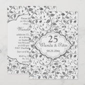 Invitation Feuilles d'argent 25e anniversaire de mariage (Devant / Derrière)
