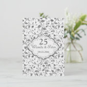 Invitation Feuilles d'argent 25e anniversaire de mariage (Debout devant)