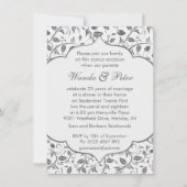 Invitation Feuilles d'argent 25e anniversaire de mariage (Dos)