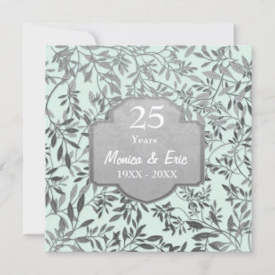 Invitation Feuilles d'Argent 25ème Anniversaire de Mariage