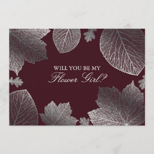 Invitation Feuilles d'argent tombent Fleur de mariage Invitat