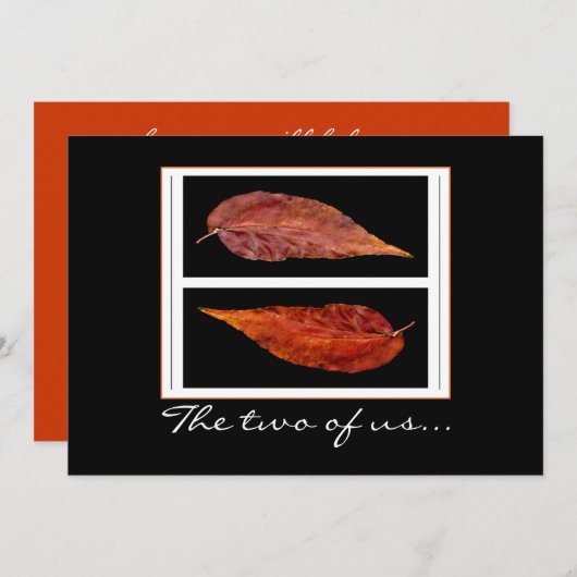 Invitation Feuilles d'automne (Devant / Derrière)