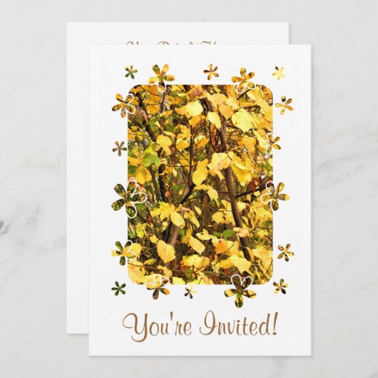 INVITATION FEUILLES D'AUTOMNE (Devant / Derrière)
