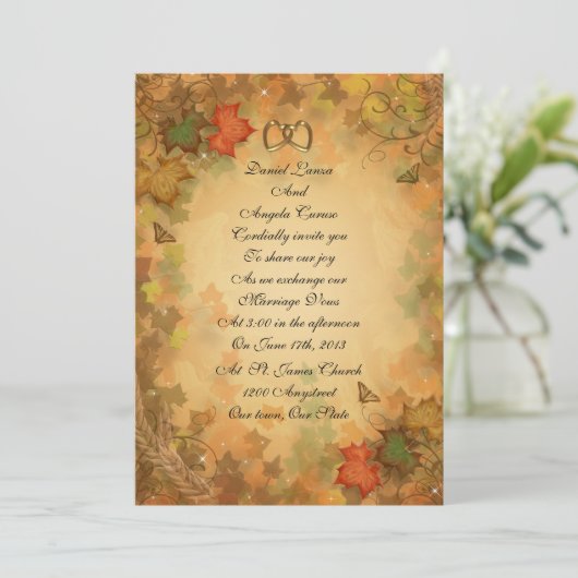 Invitation Feuilles d'automne (Debout devant)