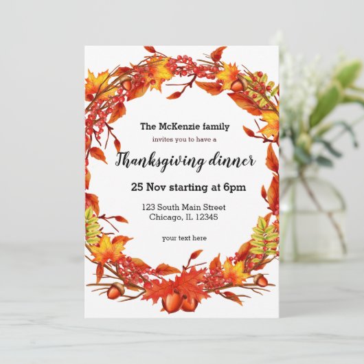 Invitation Feuilles d'automne (Debout devant)