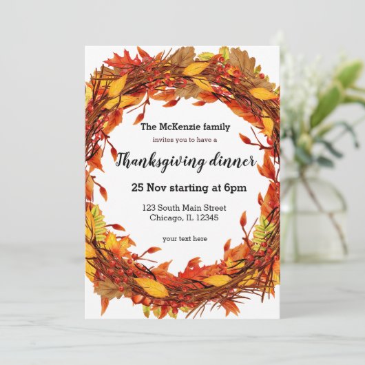 Invitation Feuilles d'automne (Debout devant)