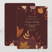 Invitation Feuilles d'automne (Devant / Derrière)