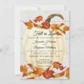 Invitation Feuilles d'automne à l'aquarelle rustique Citrouil (Devant)