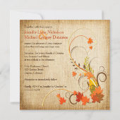 Invitation Feuilles d'automne Abstraites, Mariage de vignes I (Dos)