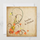 Invitation Feuilles d'automne Abstraites, Mariage de vignes I (Devant)