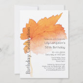 Invitation Feuilles d'automne Aquarelle Automne (Devant)
