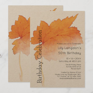 Invitation Feuilles d'automne Aquarelle Automne