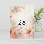 Invitation Feuilles d'automne aquarelle neutres calligraphie  (Debout devant)