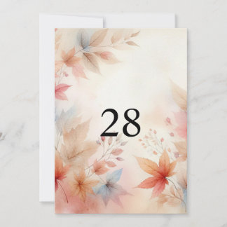 Invitation Feuilles d'automne aquarelle neutres texte calligr