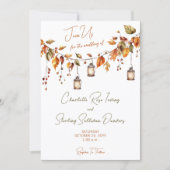 Invitation Feuilles d'Automne Aquarelle Rustique Écriture Élé (Devant)