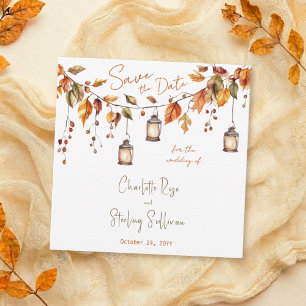 Invitation Feuilles d'Automne Aquarelle Rustique Élégant Mari