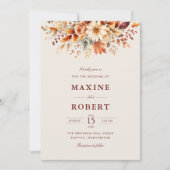 Invitation Feuilles d'automne Automne Botanique Code QR Photo (Devant)