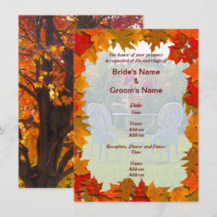 Invitation Feuilles d'automne avec la prairie de l'amour Mari