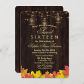 Invitation Feuilles d'automne Bois vieilles lanternes SWEET S (Devant / Derrière)