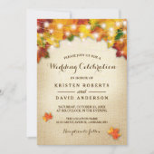 Invitation Feuilles d'automne Burlap String Mariage de automn (Devant)