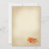 Invitation Feuilles d'automne Burlap String Mariage de automn (Dos)