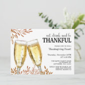 Invitation Feuilles d'automne & Champagne Boissons, Thanksgiv (Debout devant)