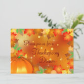 Invitation Feuilles d'automne colorées bon thanksgiving (Debout devant)