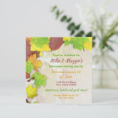 Invitation Feuilles d'automne colorées Imprimable Ménage (Debout devant)