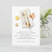 Invitation Feuilles d'automne & Cutlerie | Russe Cosy Thanksg (Debout devant)