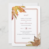 Invitation Feuilles d'automne d'aquarelle moderne, Mariage de (Devant)